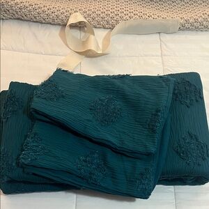 Threshold Teal Fabric with Cream Tag